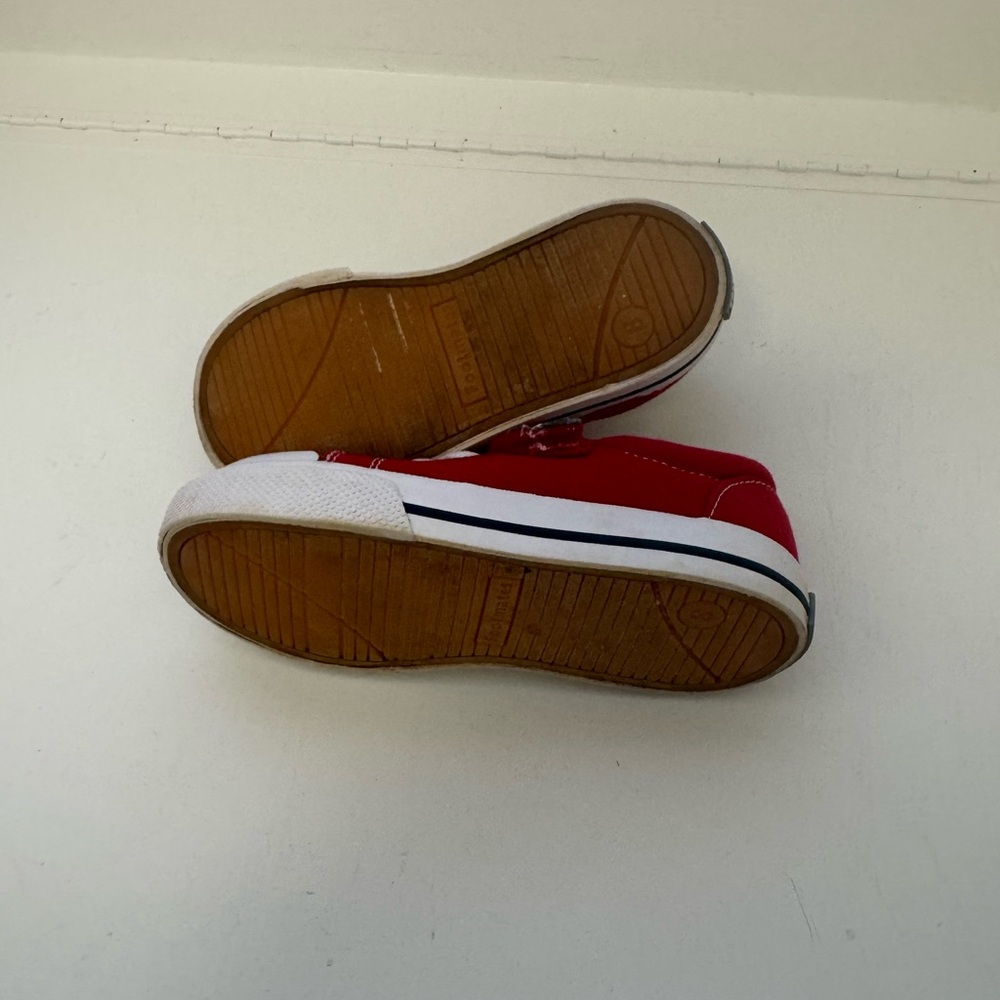 Footmates - Red Canvas Sneakers Velcro Strap - Toddler Size 8 - Picture 6 of 7